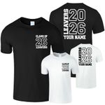 School Leavers Class Of 2026 Mens Kids T-Shirt Personalise Name Boys Girls Xmas