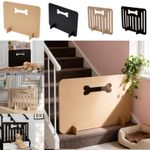 Wooden Dog Stopper Gate Freestanding Pet Barrier Indoor Fence for Stairs Doorway