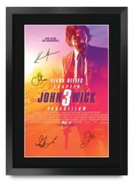John Wick: Chapter 3 – Parabellum Movie Poster Signed Printed Autograph A3 Frame
