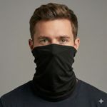 Plain Black Snood Reusable 3 Layer Breathable Face Covering