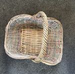 Large Rectangular  Wicker Basket with Handle, Freestanding Indoor Storage.