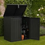 GARDEN STORAGE CABINET 775L Black  115cm Outdoor Tool & Equipment Box Locker
