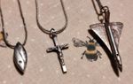3 Sterling Silver .925 Pendants With Chains Mixed Sizes Crucifix Concord Vintage