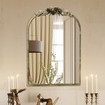 Gold Antique Wall Mirror Brass Arched Mirror Decorative Vintage Bathroom Mirrors