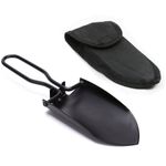 Portable Folding Shovel Camping Stainless Steel Trowel Black