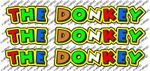 Valentino Rossi style text - "THE DONKEY"  !! x3  stickers / decals - 5in x 1in