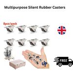 8x Fixed Caster Wheels Mini Small Casters Wheels Bed Drawer