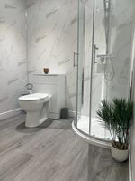 White Marble Matt Bathroom Wall Panels Shower Cladding PVC Kitchen Ceiling