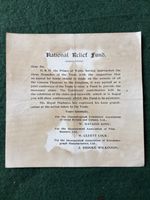 WW1 National Relief Fund Letter To Cinemas To Show Fundraising Advertisements.