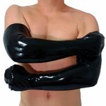Latex Mittens Black Unisex Natural Latex Rubber Mittens One Size