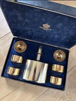 Pierre Forsell for Skultuna Sweden, 24ct gold plated decanter flask set Nr 90