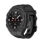 For Galaxy Watch Ultra 47mm Carbon Fiber Protective Case FKM Strap Silicone Band