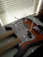 double header bass and 6 string guitar