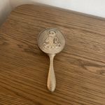 Vintage Silver Tone Baby’s Hairbrush With Teddy Bear Relief Excellent Condition