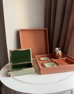 Stone Onyx Smoking Set Ashtray Lighter and Vintage Box Italian 60s