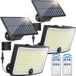 2PCS LED Solar Power PIR Motion Sensor Wall Light Outdoor Security Flood Lamp