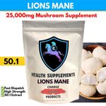 Lion's Mane Capsules 500mg 50:1 Extract Hericium Erinaceus Brain Focus Memory UK