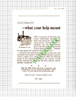 British Electricity Peak Load Advert  - 1949 Cutting