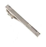 Silver Tone Metal Tie Clip Holder Clasp 60mm Mens Bar Pin New