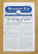 MANCHESTER CITY v MANCHESTER UNITED Manchester Senior Cup Semi-Final 1953/1954