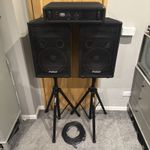 Prosound 1000W PA System - Speakers, Amp, Stands, Cables