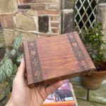 Vintage Wooden Storage Box Trinkets Stationery Jewellery Patina Rustic Cards 
