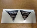 Isle of Man Road Races - TT Visor Corner Decal Sticker - BLACK & CHROME