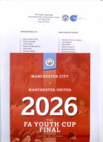 2025/26 MANCHESTER CITY v MANCHESTER UNITED (YOUTH CUP FINAL) (PROG + TEAMSHEET)