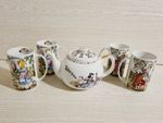 Alice In Wonderland Tea Set Teapot 4 Mugs Designed By Paul Cardew New in Box