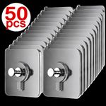 50x Strong Self-Adhesive Wall Hooks No-Drill Picture Hangers for Frames & Clocks