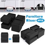 4 X Heavy Duty Rectangle Bed Chair Risers Feet Leg Lift Furniture Extra Raisers