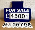Car For Sale Sales Signs/Price Boards, PLUS Numbers Display (Blue) (10 Sun Visor