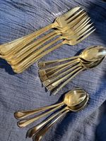 Mix Lot Silver Plate Vintage Cutlery 6 Cake Forks 10 Coffee Spoons A1 & Regent