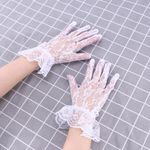 2 Pairs Short Satin Opera Gloves Wedding for Bride Evening Bridal