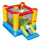 Kids Inflatable Castle with Slide & Basketball Hoop Bouncy House Jumping