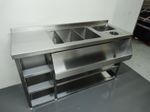 Cocktail Station, Insulated Ice Well & Bar Sink With shelving & glass freshener