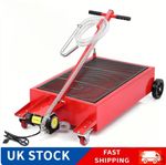 75L Oil Drain Pan Low Profile 20 UK Gallon Oil Change Pan W/ Pump and Hose Red