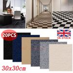 20X Self Adhesive Carpet Tiles Commercial Retail Office Home Flooring Floor Mat