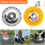 8" Steel/Nylon Wire Brush Strimmer Head For Grass Trimmer Weed Garden Cutting UK