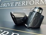 2 GLOSS BLACK CARBON FIBRE AKRAPOVIC EXHAUST TIPS 4.5” UNIVERSAL TAILPIPE