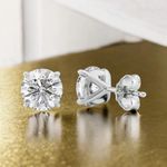 1Ct Round Cut Lab Created Diamond Women's Stud Earrings 14K White Gold Plated