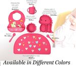 Silicone Baby Feeding Set Includes Bowl, Plate Spoon, Fork & Cup BPA Free