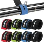 8 x Fishing Rod Bands Straps Fasteners For Made Up Rods Reusable Ties Adjustable