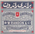 GREECE-EGYPT Rare Greek Label BRANDY R.W.RANDON 1939