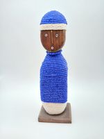 African Ndebele Namji Fertility Doll from South Africa - Blue