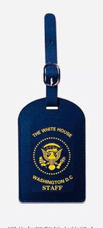 Set of 4 Presidential Seal White House Staff Luggage Tag Blue Gold Collectible