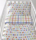 Multicoloured Spots & Check COT Duvet Cover & Pillowcase Set - 90cm x 120cm