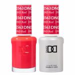 DND Duo Gel & Nail Polish Set - DND Red 563 - 2x15ml