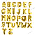 40 Inch Gold Giant Letter A-Z Mylar Aluminum Hanging Balloons for Birthday Party