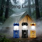 Collapsible Solar Camping Lantern LED Solar USB Rechargeable Lantern Flashlight